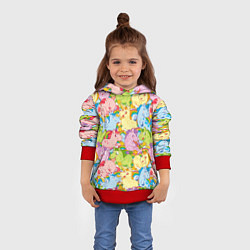 Толстовка-худи детская Разноцветные единороги, цвет: 3D-красный — фото 2