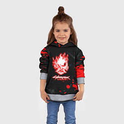 Толстовка-худи детская Samurai flame logo, цвет: 3D-меланж — фото 2