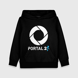 Толстовка-худи детская Portal2 logo game, цвет: 3D-черный