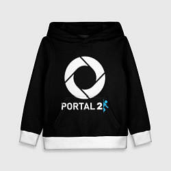 Толстовка-худи детская Portal2 logo game, цвет: 3D-белый