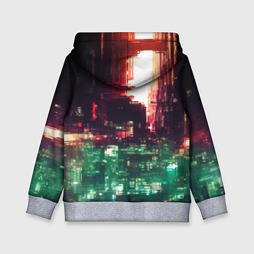 Детская толстовка Девушка с неоновой татуировкой / 3D-Меланж – фото 2