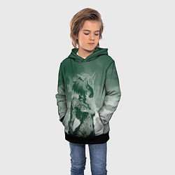 Толстовка-худи детская Боевая девушка-андроид с каре, цвет: 3D-черный — фото 2