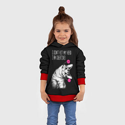 Толстовка-худи детская Я не ударился головой - я креативный, цвет: 3D-красный — фото 2