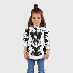 Толстовка-худи детская The psychedelic Rorschach test - ai art, цвет: 3D-белый — фото 2