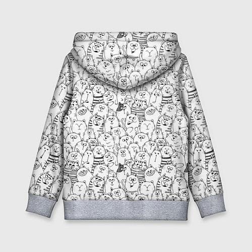 Детская толстовка Румяная киска и серые коты / 3D-Меланж – фото 2