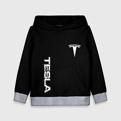 Толстовка-худи детская Tesla logo white, цвет: 3D-меланж