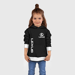 Толстовка-худи детская Lexus white logo auto, цвет: 3D-белый — фото 2