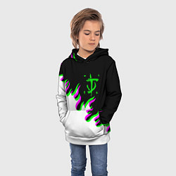 Толстовка-худи детская Doom logo fire demon, цвет: 3D-белый — фото 2