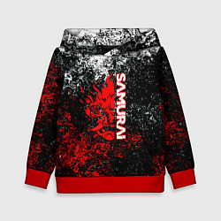 Толстовка-худи детская Samurai брызги красок, цвет: 3D-красный
