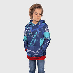 Толстовка-худи детская Яркий абстрактный узор для спорта, цвет: 3D-красный — фото 2
