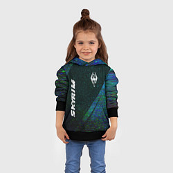 Толстовка-худи детская Skyrim glitch blue, цвет: 3D-черный — фото 2