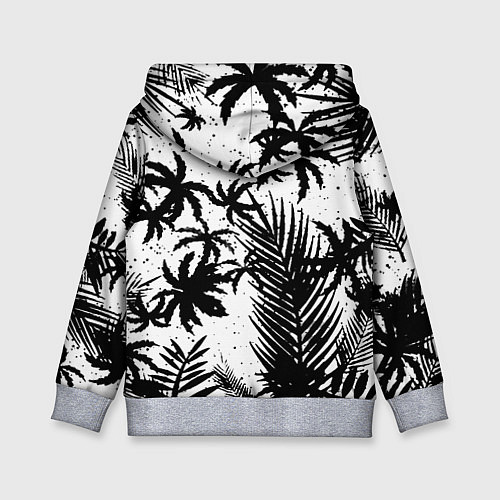 Детская толстовка Чёрно белые пальмы / 3D-Меланж – фото 2
