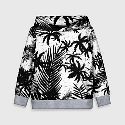 Детская толстовка Чёрно белые пальмы