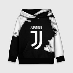 Толстовка-худи детская Juventus fc краски, цвет: 3D-черный