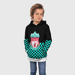 Толстовка-худи детская Liverpool fc sport клетка, цвет: 3D-белый — фото 2