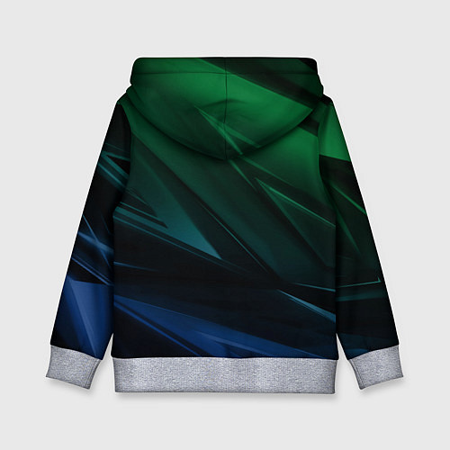 Детская толстовка Зелено-синие абстрактные объемные полосы / 3D-Меланж – фото 2