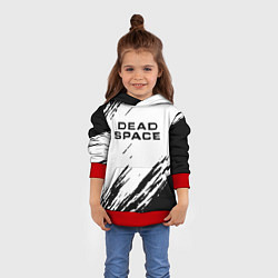 Толстовка-худи детская Dead space чёрные краски, цвет: 3D-красный — фото 2