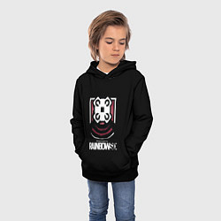 Толстовка-худи детская Радуга лого ачивки, цвет: 3D-черный — фото 2