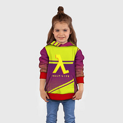 Толстовка-худи детская Half life geometry valve logo, цвет: 3D-красный — фото 2