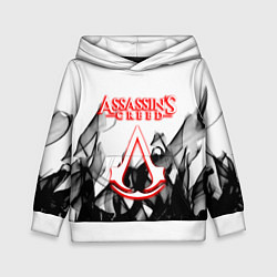 Толстовка-худи детская Assassins Creed огненное лого гейм, цвет: 3D-белый
