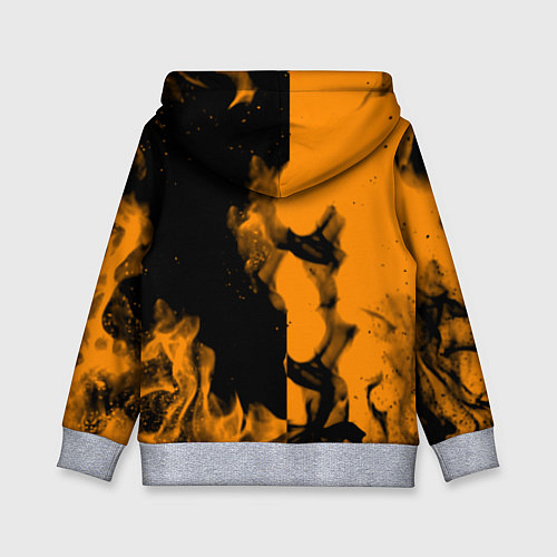 Детская толстовка Half life fire orange / 3D-Меланж – фото 2