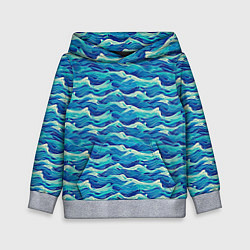 Детская толстовка Абстрактный волнистый узор в синих тонах