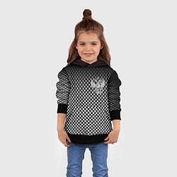Толстовка-худи детская Россия клетка паттерн, цвет: 3D-черный — фото 2