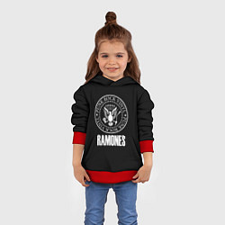 Толстовка-худи детская Ramones rock logo, цвет: 3D-красный — фото 2