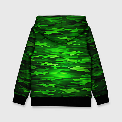 Детская толстовка Зелёные водоросли-камуфляж / 3D-Черный – фото 2