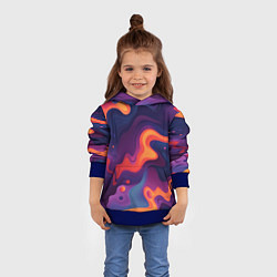 Толстовка-худи детская Неоновый спектр, цвет: 3D-синий — фото 2