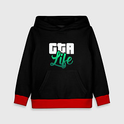 Толстовка-худи детская GTA life logo, цвет: 3D-красный