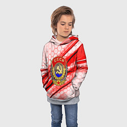 Толстовка-худи детская СССР текстура броня, цвет: 3D-меланж — фото 2