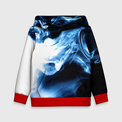 Толстовка-худи детская Дым смок вейпа текстура, цвет: 3D-красный