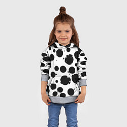 Толстовка-худи детская Abstract black blots - ai art fantasy, цвет: 3D-меланж — фото 2