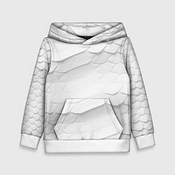 Толстовка-худи детская Белая чешуя змеи, цвет: 3D-белый