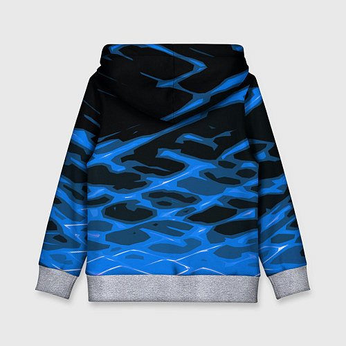 Детская толстовка Синие абстрактные полосы на чёрном фоне / 3D-Меланж – фото 2
