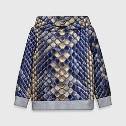 Детская толстовка Синяя и серая кожа змеи