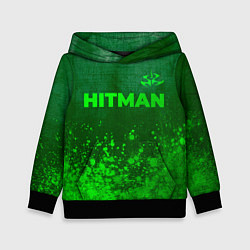 Толстовка-худи детская Hitman - green gradient посередине, цвет: 3D-черный