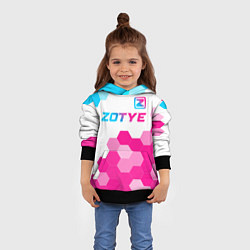 Толстовка-худи детская Zotye neon gradient style посередине, цвет: 3D-черный — фото 2