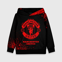 Толстовка-худи детская Manchester United - red gradient, цвет: 3D-черный