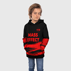 Толстовка-худи детская Mass Effect - red gradient посередине, цвет: 3D-черный — фото 2