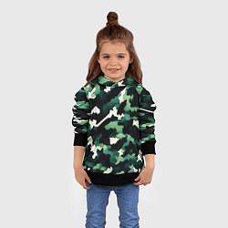 Толстовка-худи детская Яркий зелёный камуфляж, цвет: 3D-черный — фото 2