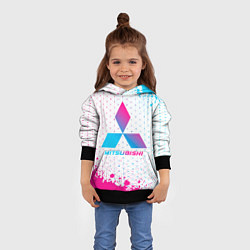 Толстовка-худи детская Mitsubishi neon gradient style, цвет: 3D-черный — фото 2
