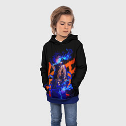 Толстовка-худи детская Маг Мэгуми Фусигуро - Магическая битва, цвет: 3D-синий — фото 2