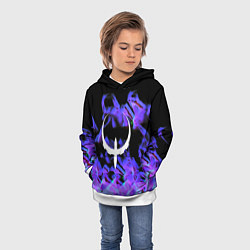 Толстовка-худи детская Квейк неоновый огонь, цвет: 3D-белый — фото 2