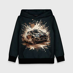 Толстовка-худи детская Раллийный автомобиль, цвет: 3D-черный