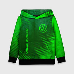 Толстовка-худи детская Volkswagen - green gradient вертикально, цвет: 3D-черный