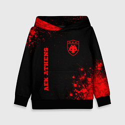 Толстовка-худи детская AEK Athens - red gradient вертикально, цвет: 3D-черный