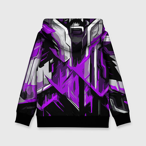 Детская толстовка White and purple abstraction on a black background / 3D-Черный – фото 2