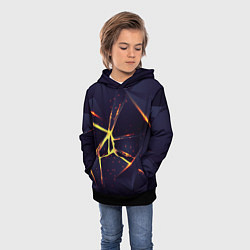 Толстовка-худи детская Золотые яркие неоновые плиты, цвет: 3D-черный — фото 2